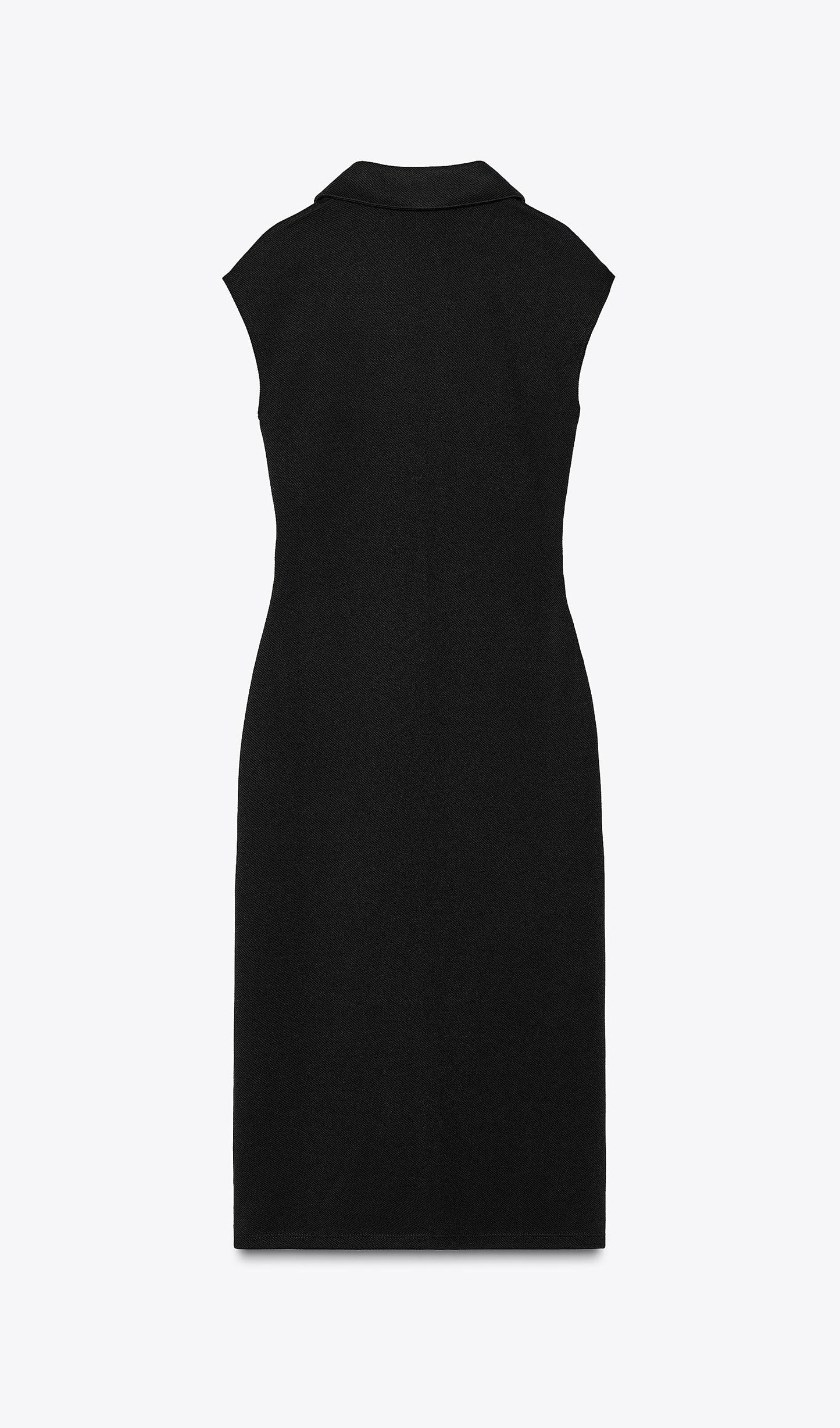 Solid Pique Shirt Midi Dress