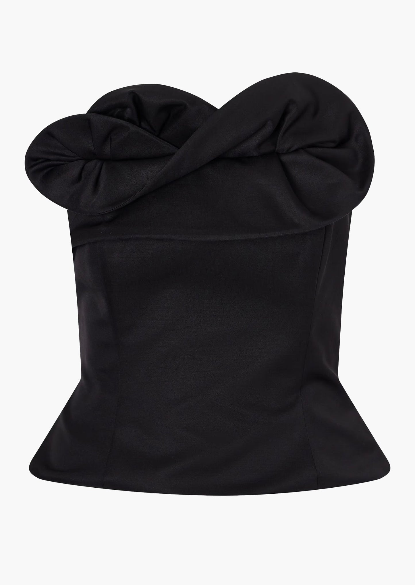 Magda Strapless Ruffled Corset Top In Black