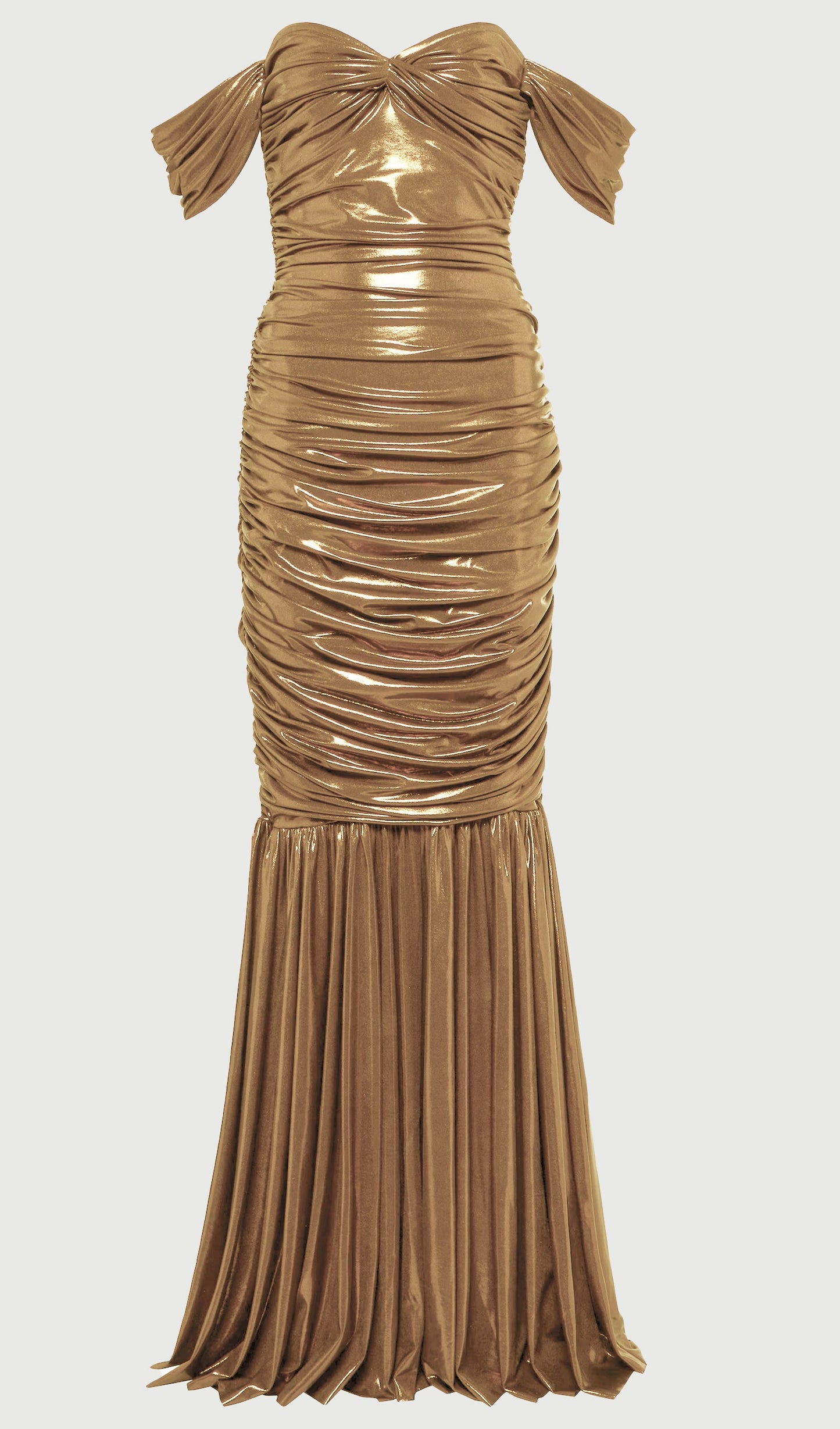 Noor Elegance Metallic Off Shoulder Gown