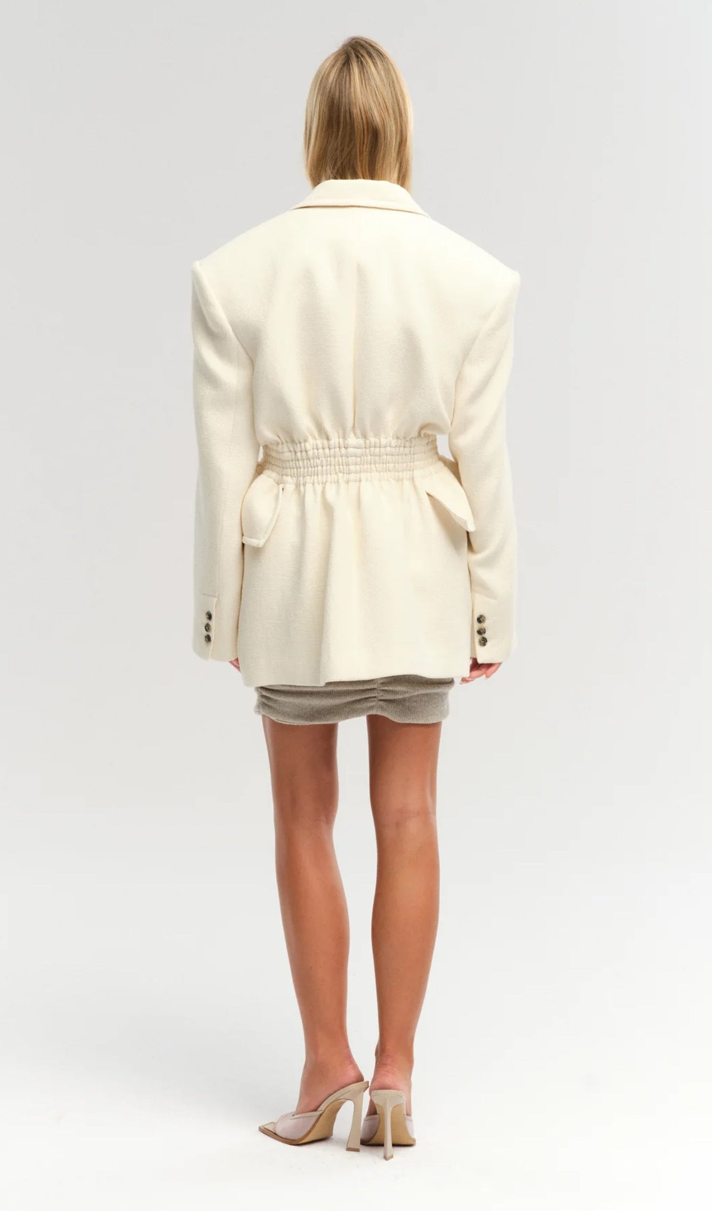 Ecru Blazer With Pockets