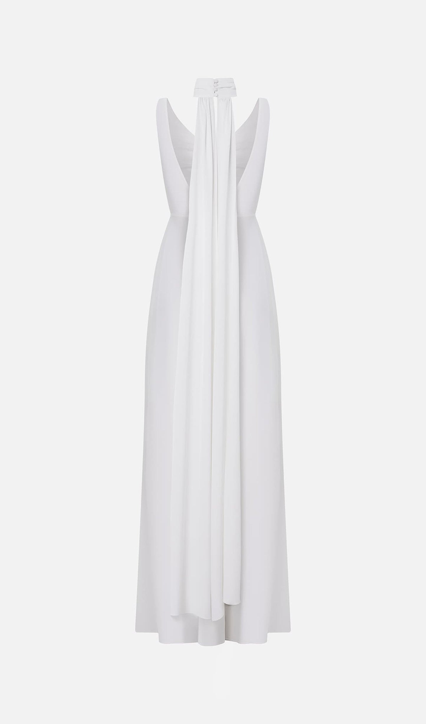 Fitted V Neck Maxi Dress
