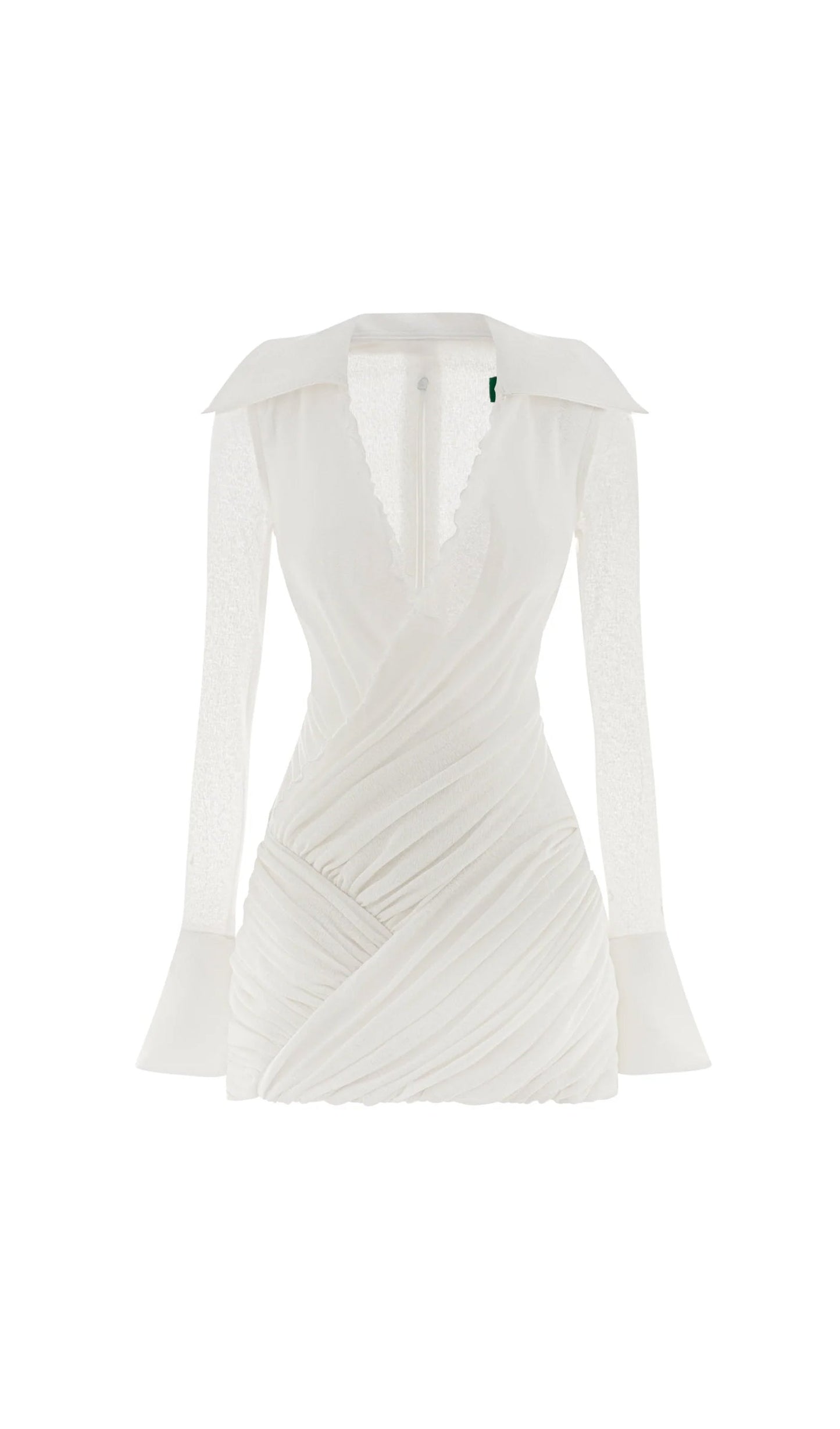 Ruched Wrap-Style Knit Shirt Mini Dress