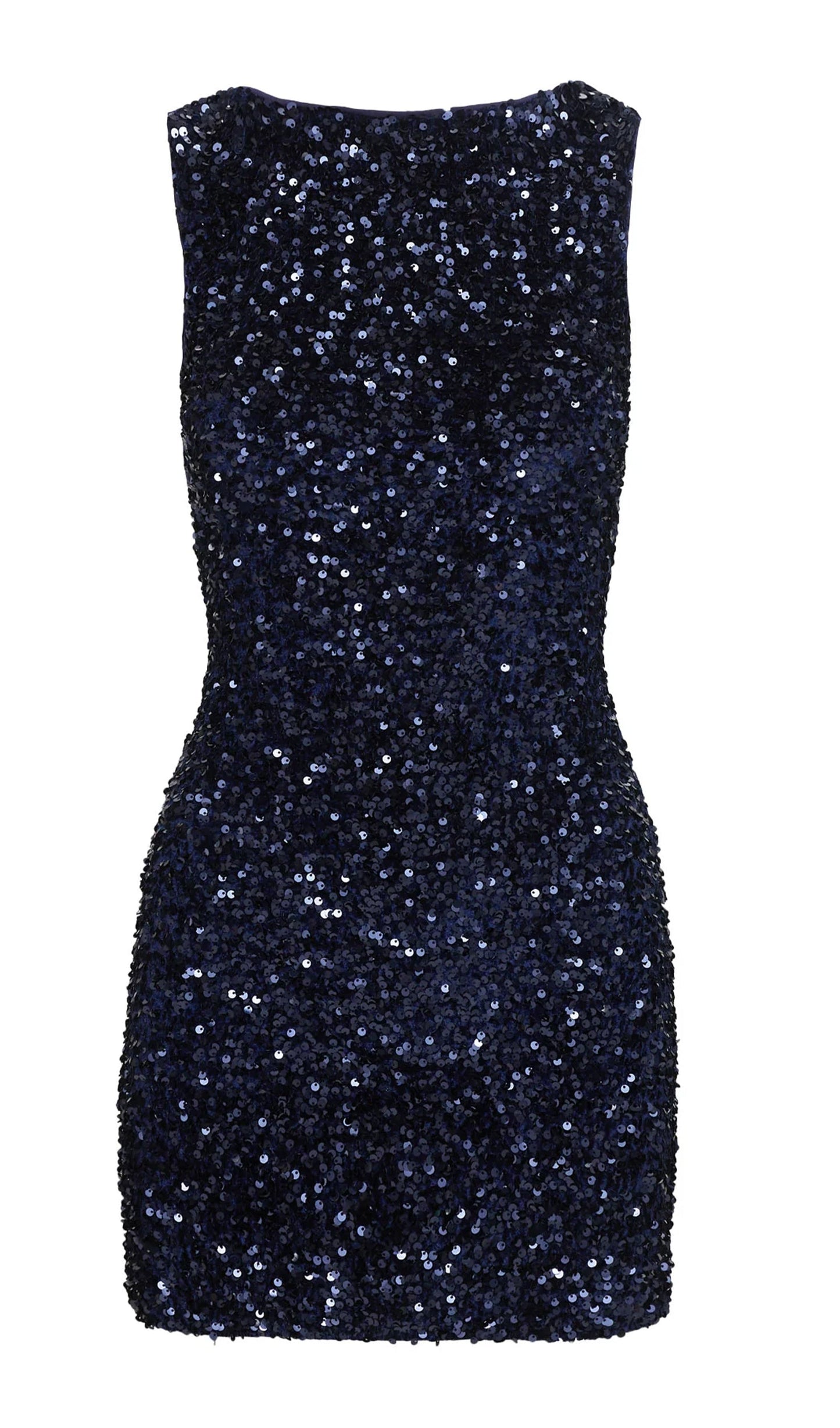 Cinematic Sequin Mini Dress In Navy