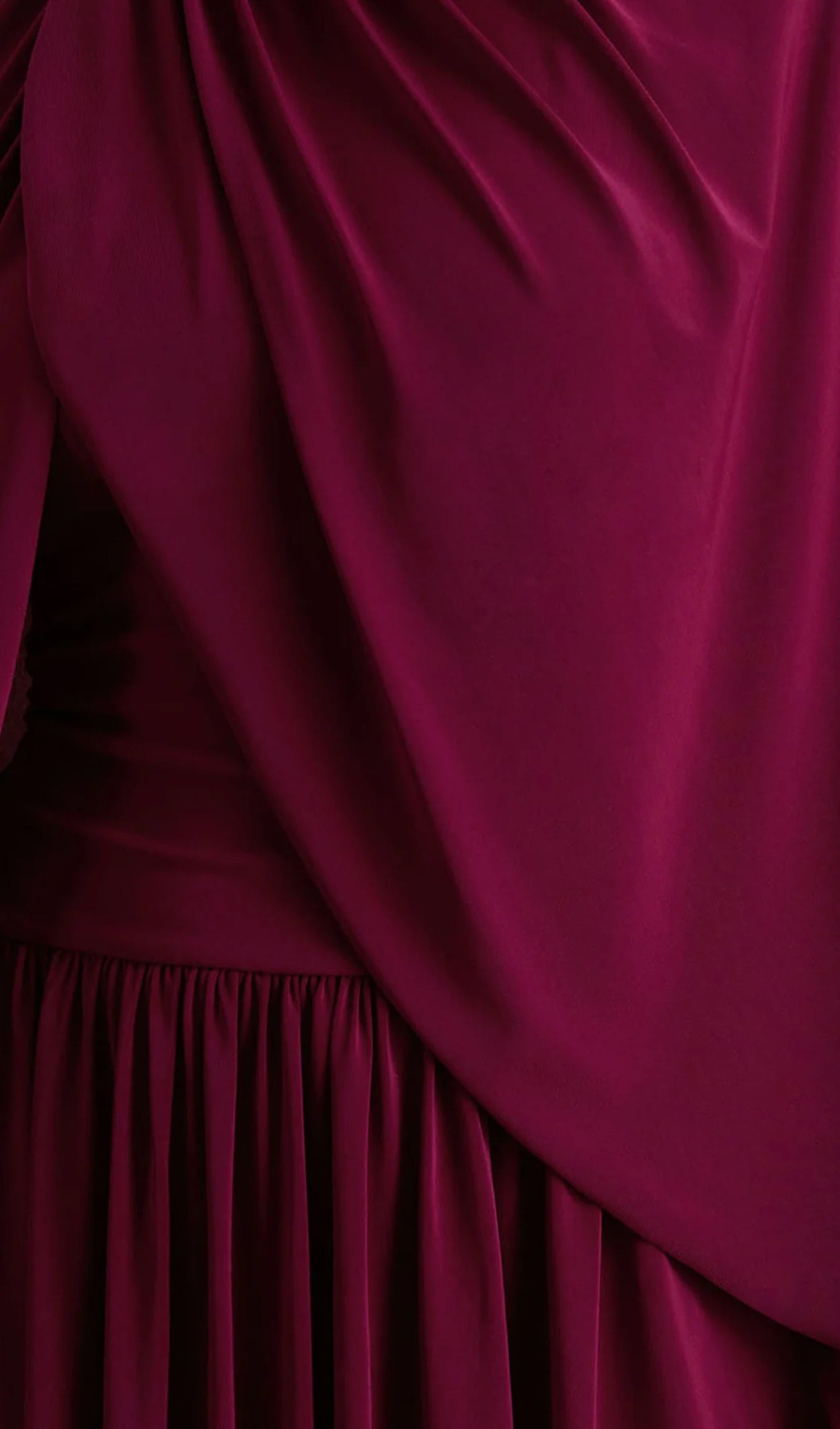 High-Neck Midi Dress With Cape-Sleeves