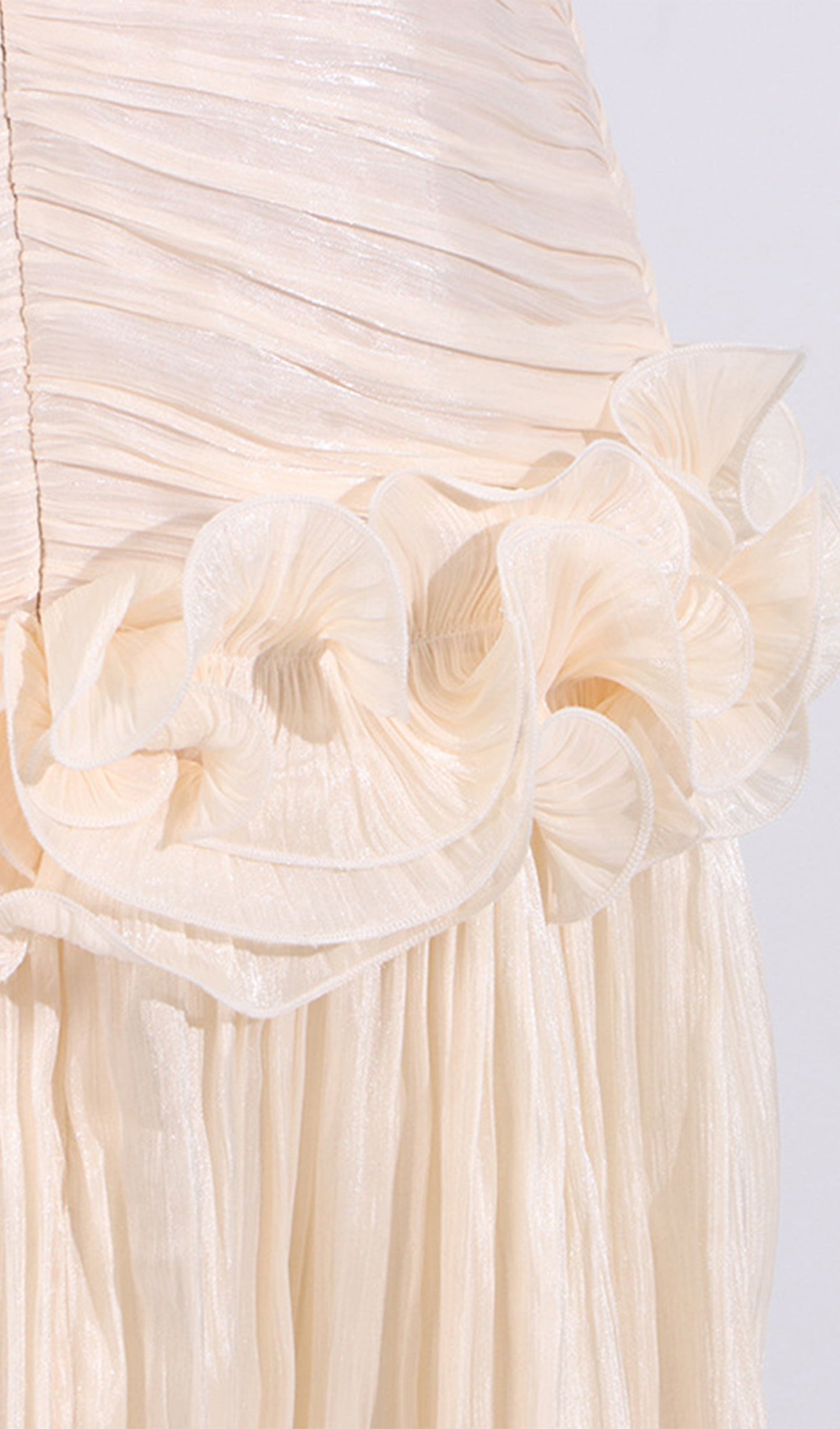 Slim Strapless Ruffle Maxi Dress