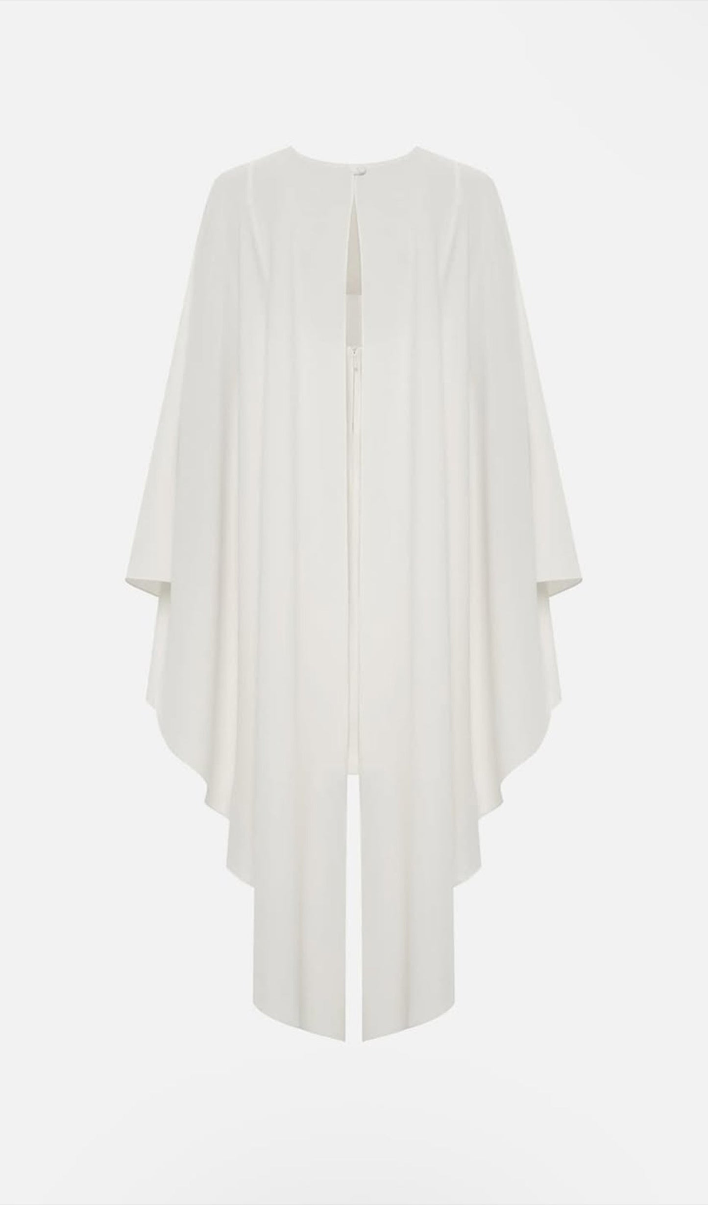 Mini Dress With Flowing Cape In Cream