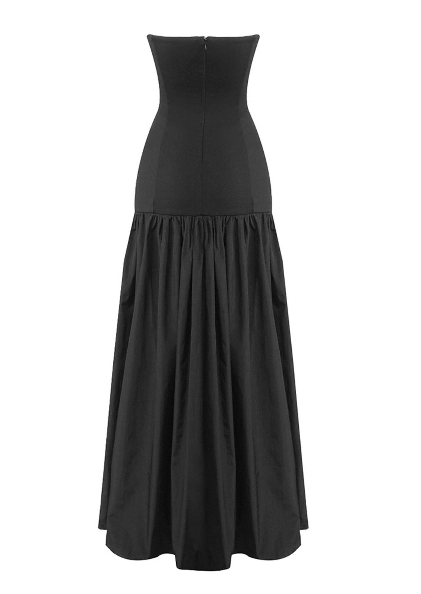 Strapless Cut Out Detail A Line Maxi Dress