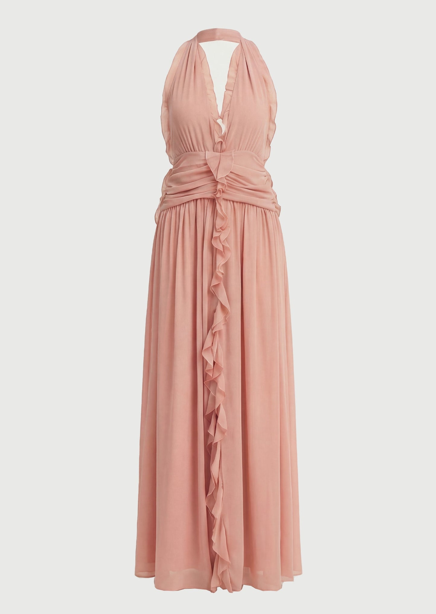 Vilisa V Neck Sleeveless Folds Midi Dress