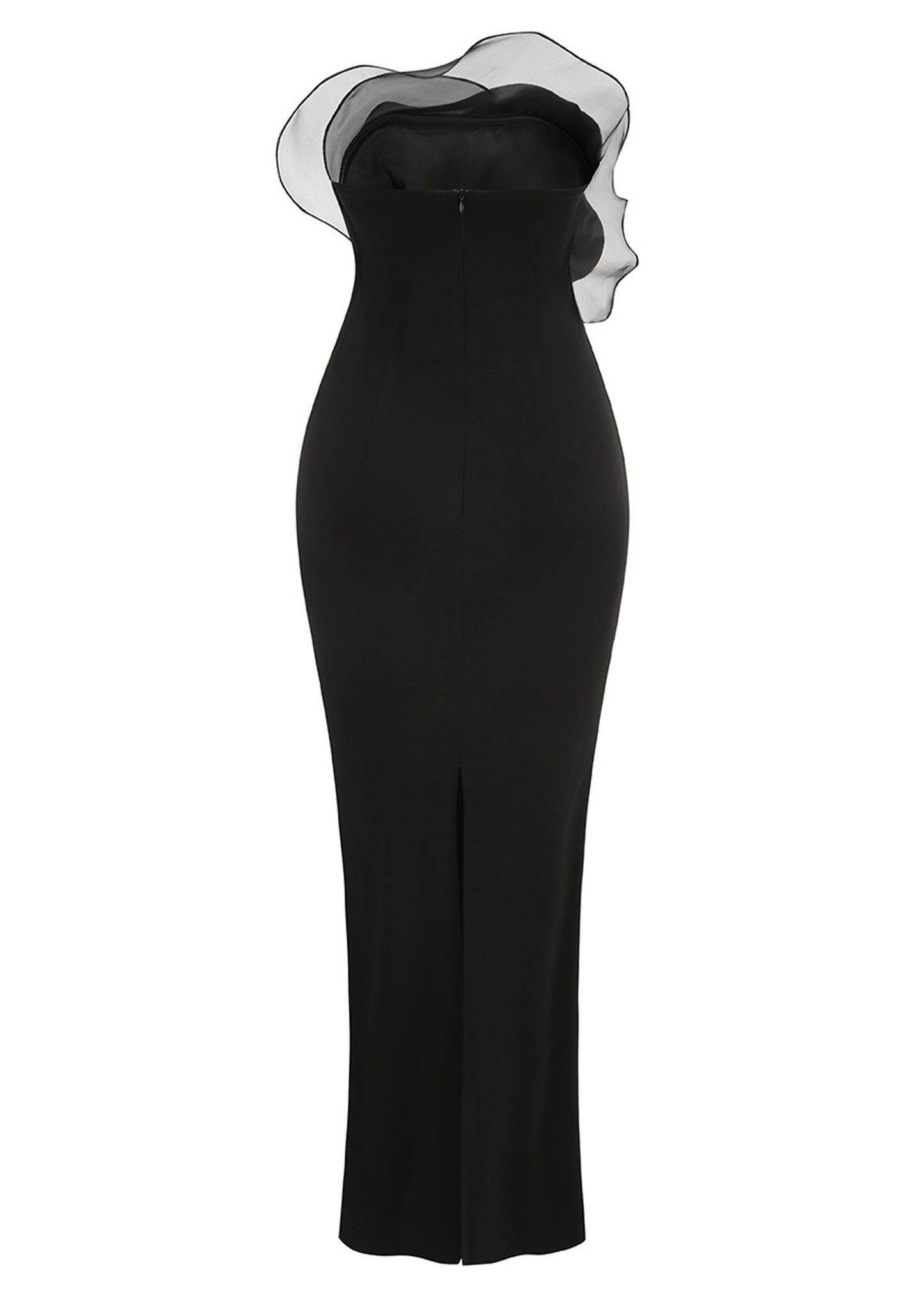 Ruffle Wave Column Maxi Dress