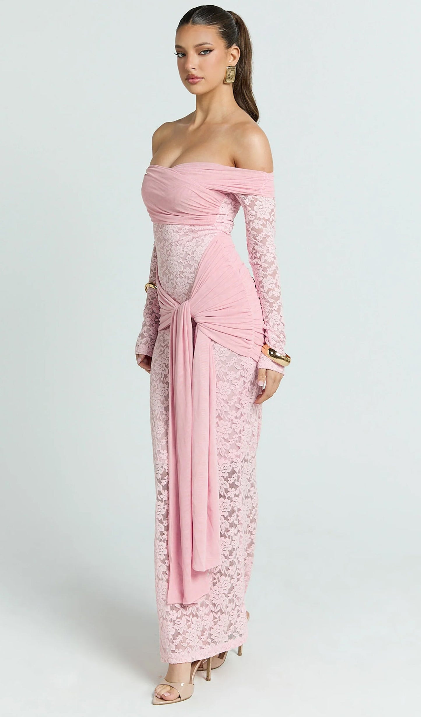 Off The Shoulder Sash Bodycon Dress