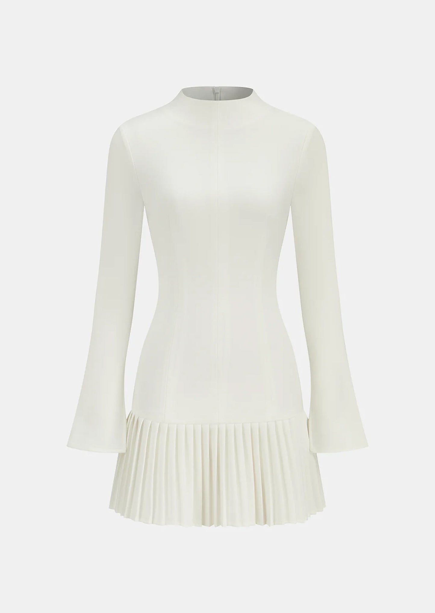 Mercy Pleated Hem Mock Neck Mini Dress
