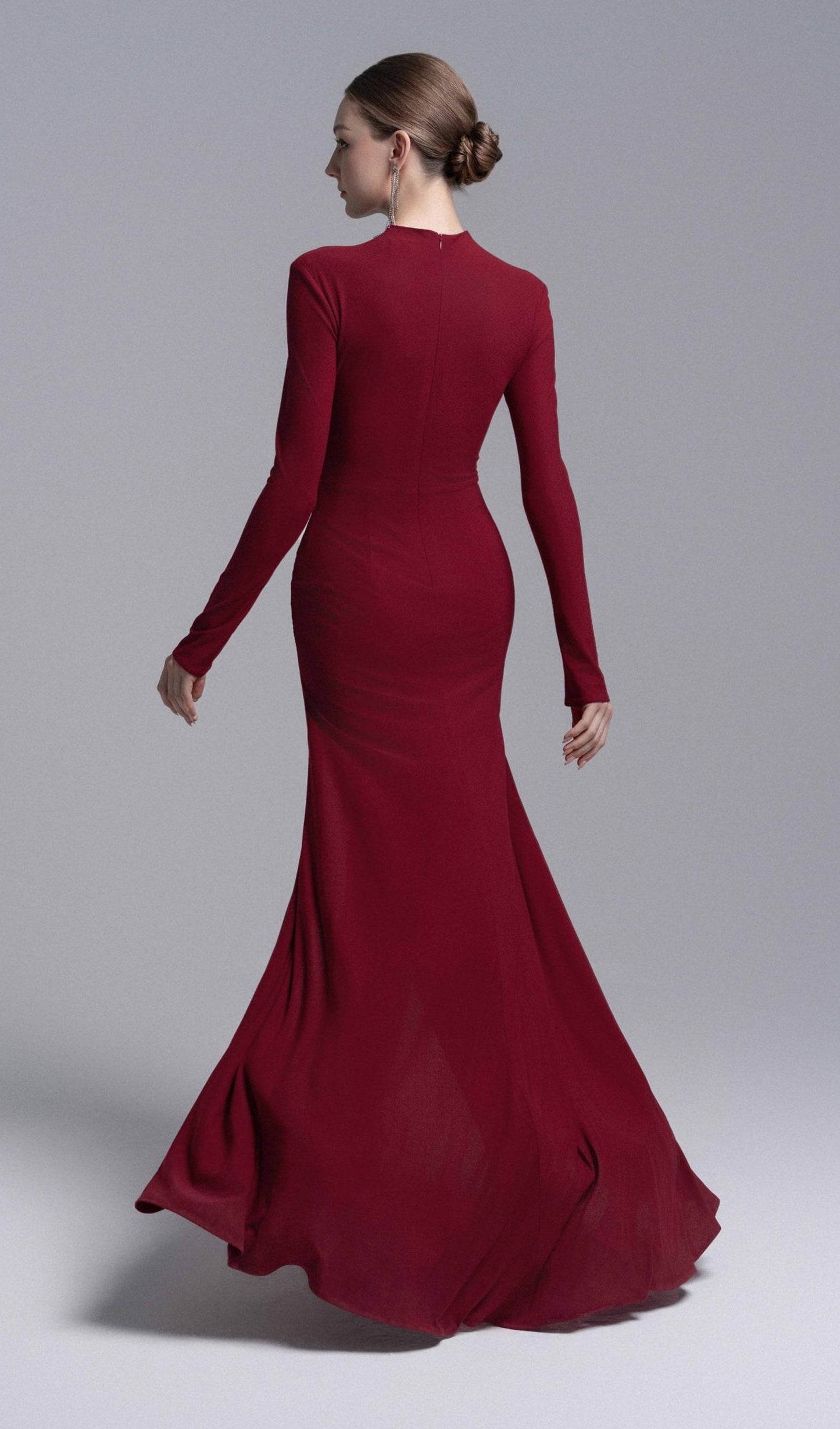 Bodice Mermaid Maxi Dress In Red