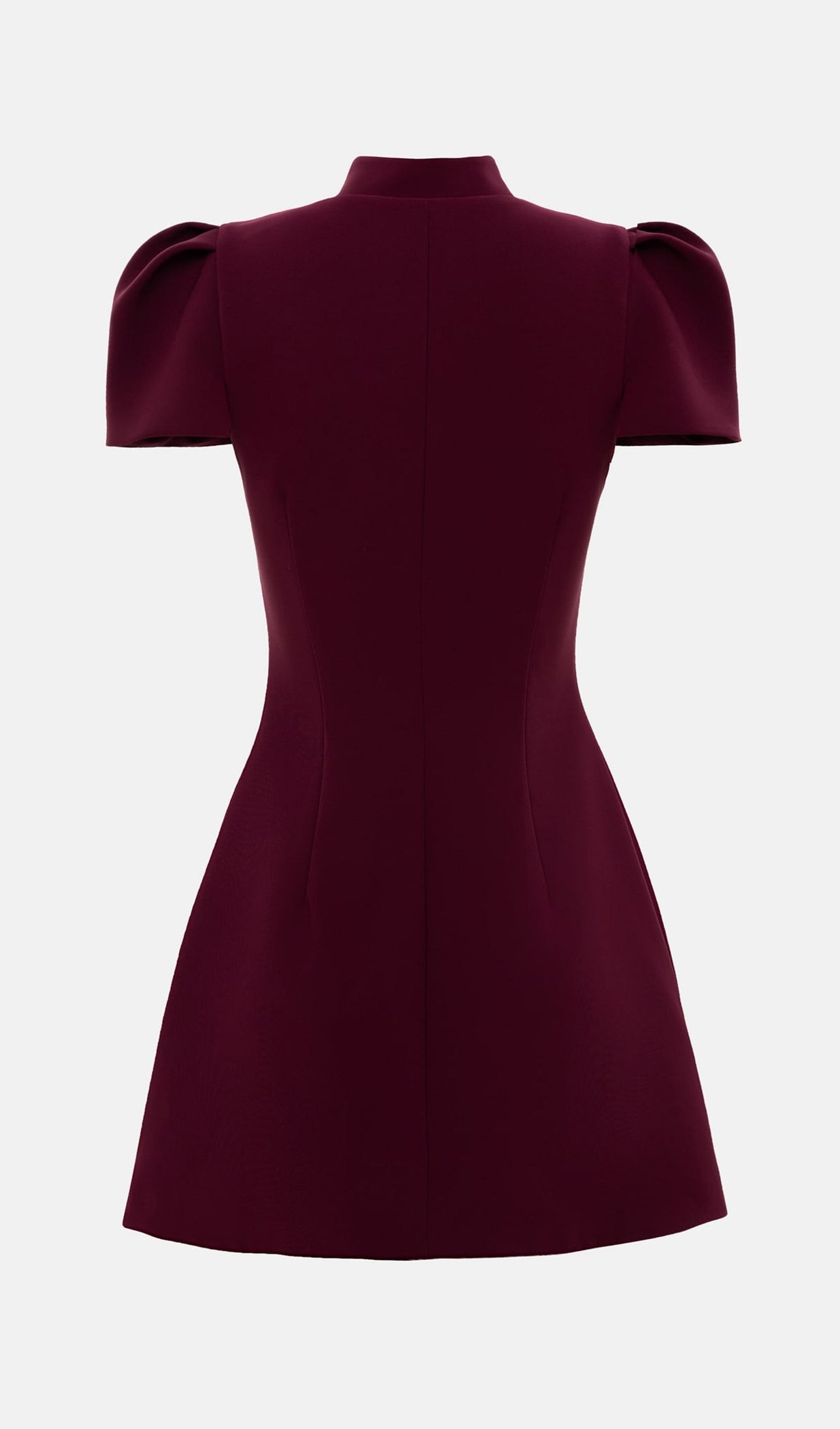 Mini Fitted Dress With Large Buttons In Claret