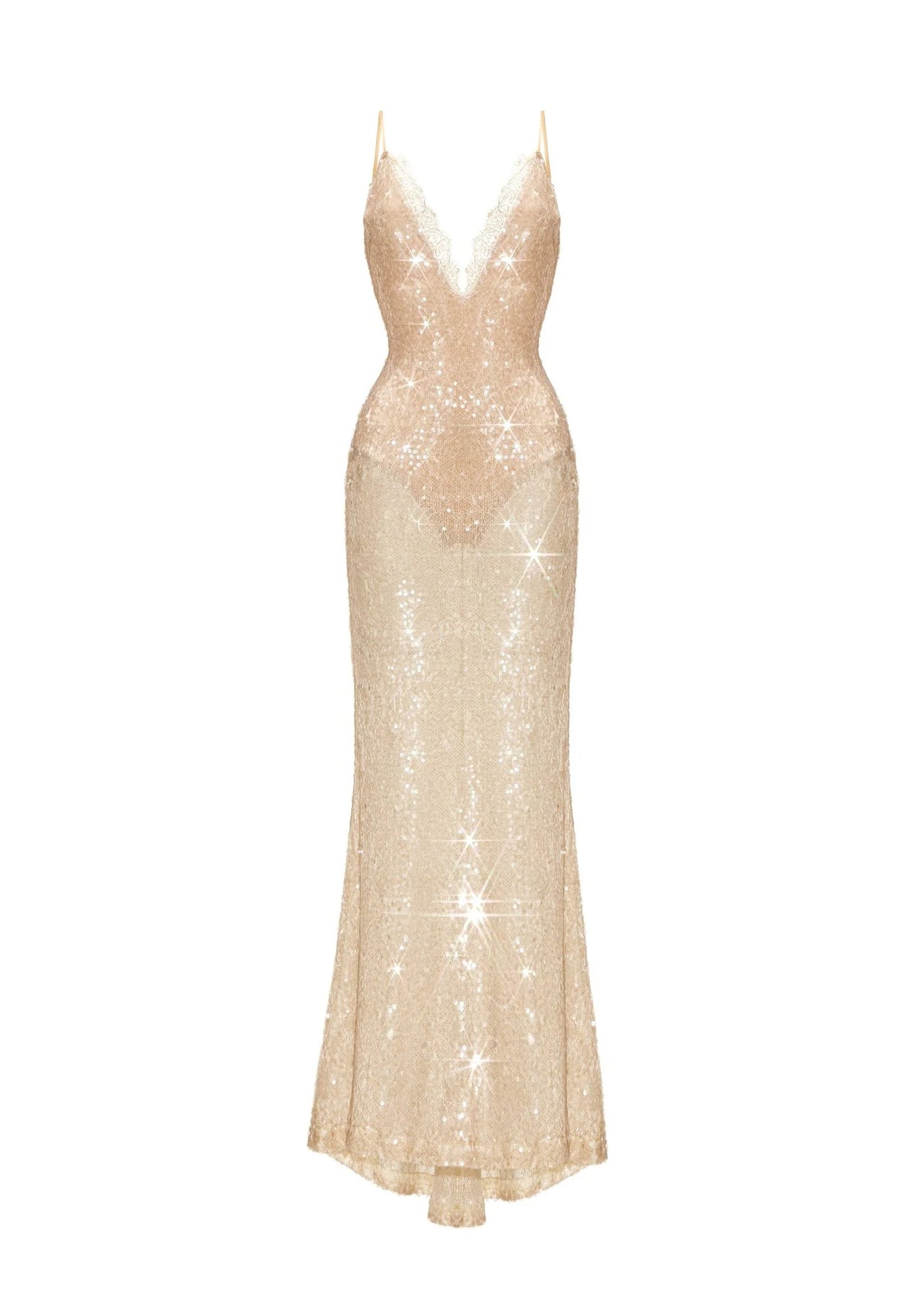 Archiwa V Neck Sequined Maxi Dress