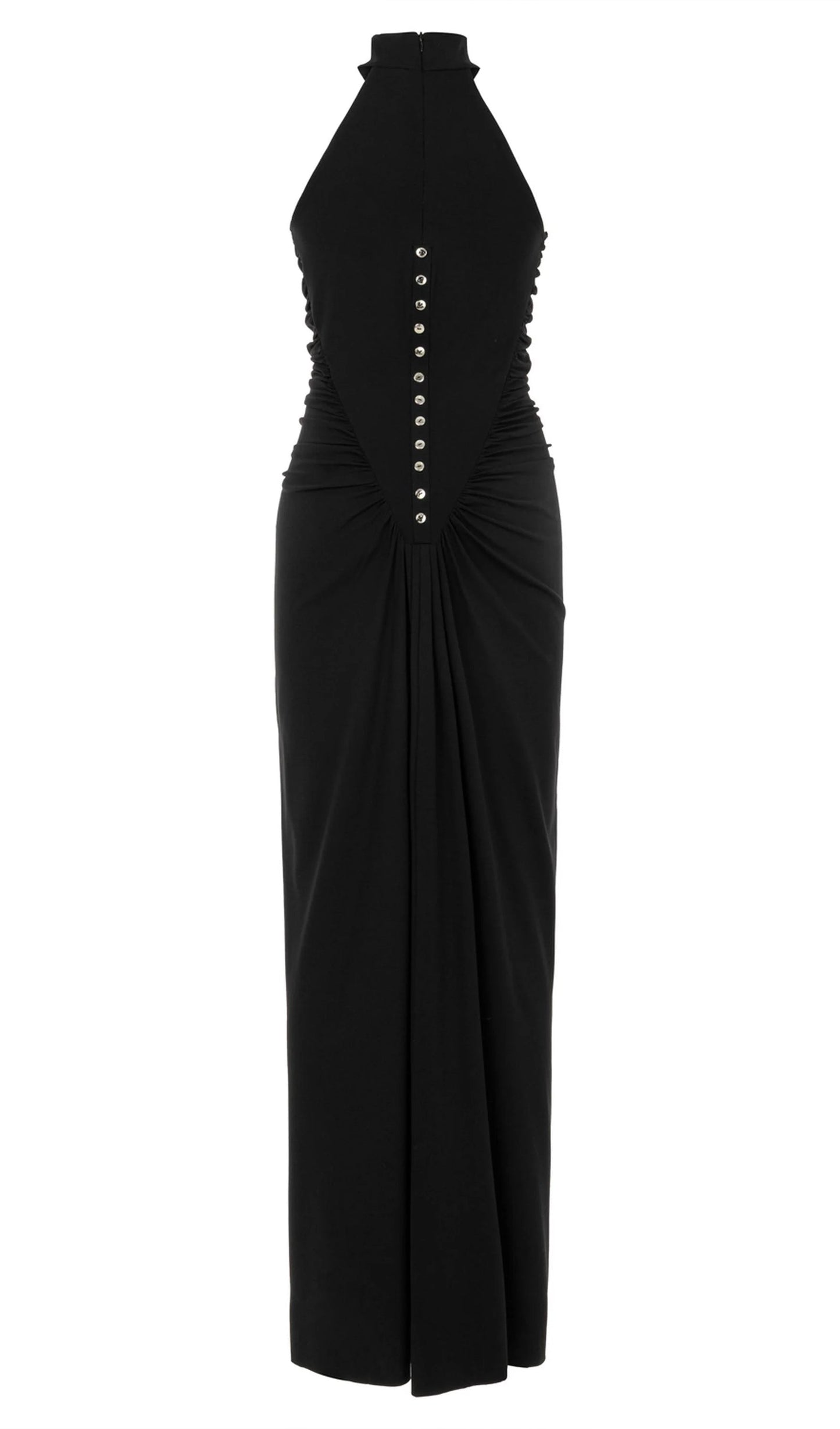 Halter Neck Drape Maxi Dress In Black