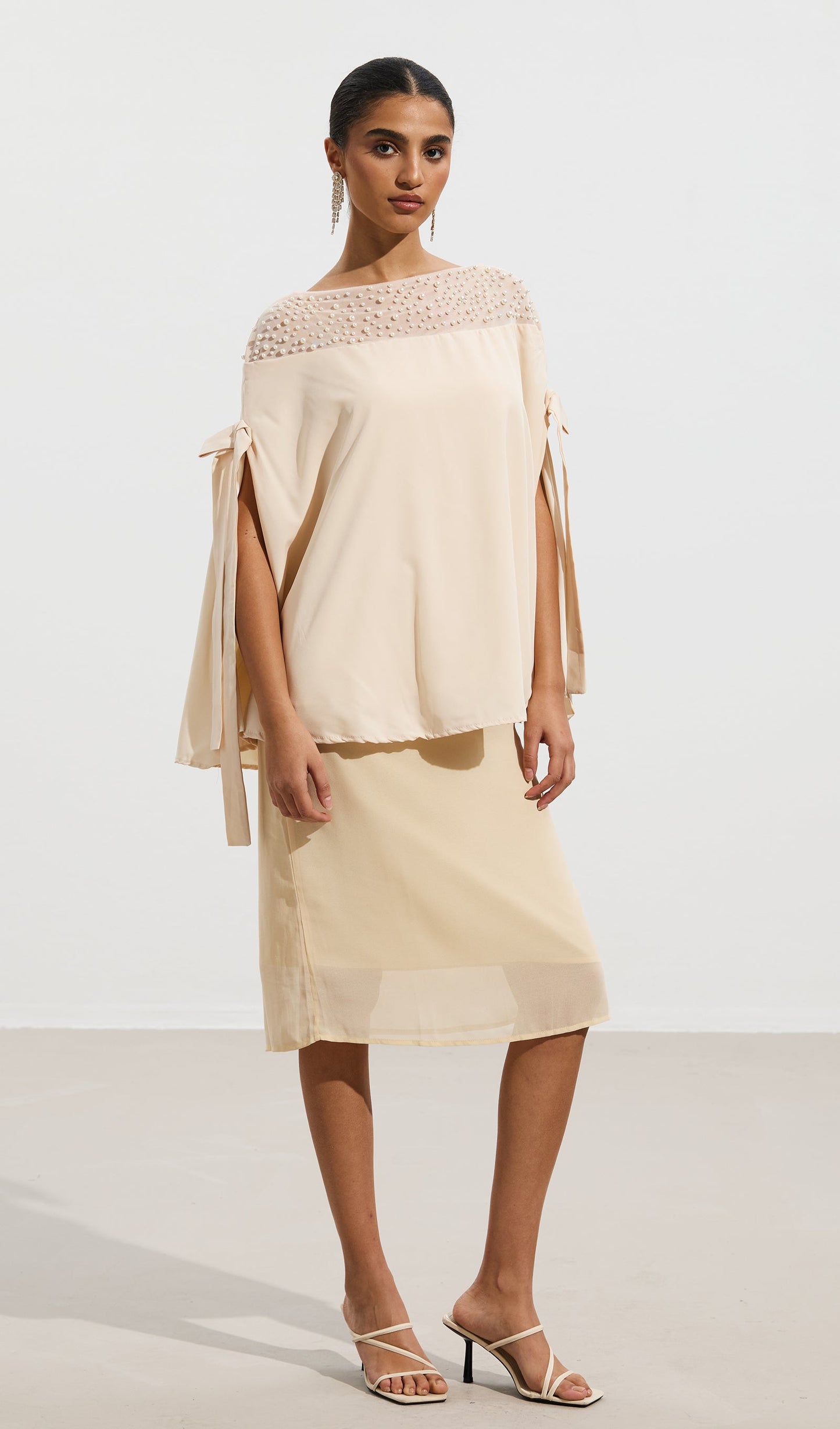 Pearl Trimmed Cape Shirt