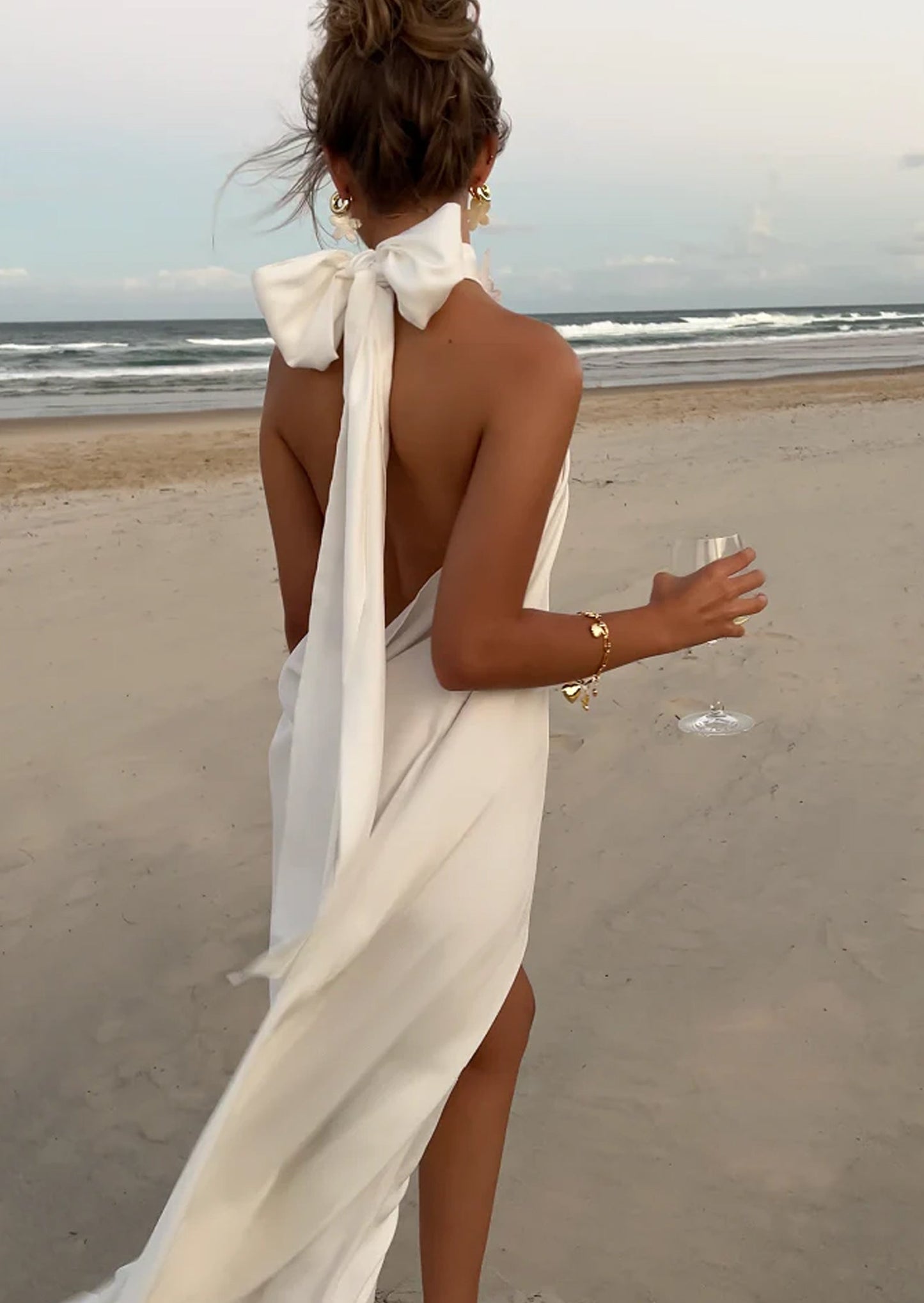 Sienna Halter Neck Split Maxi Dress