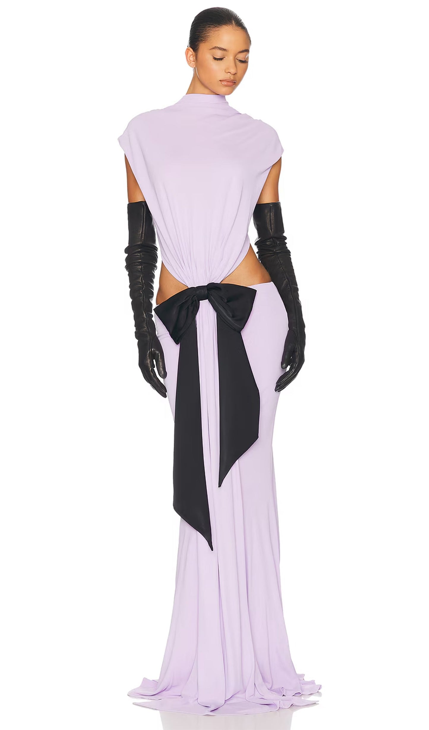 Jersey Cut Out Detail Maxi Dress In Purple