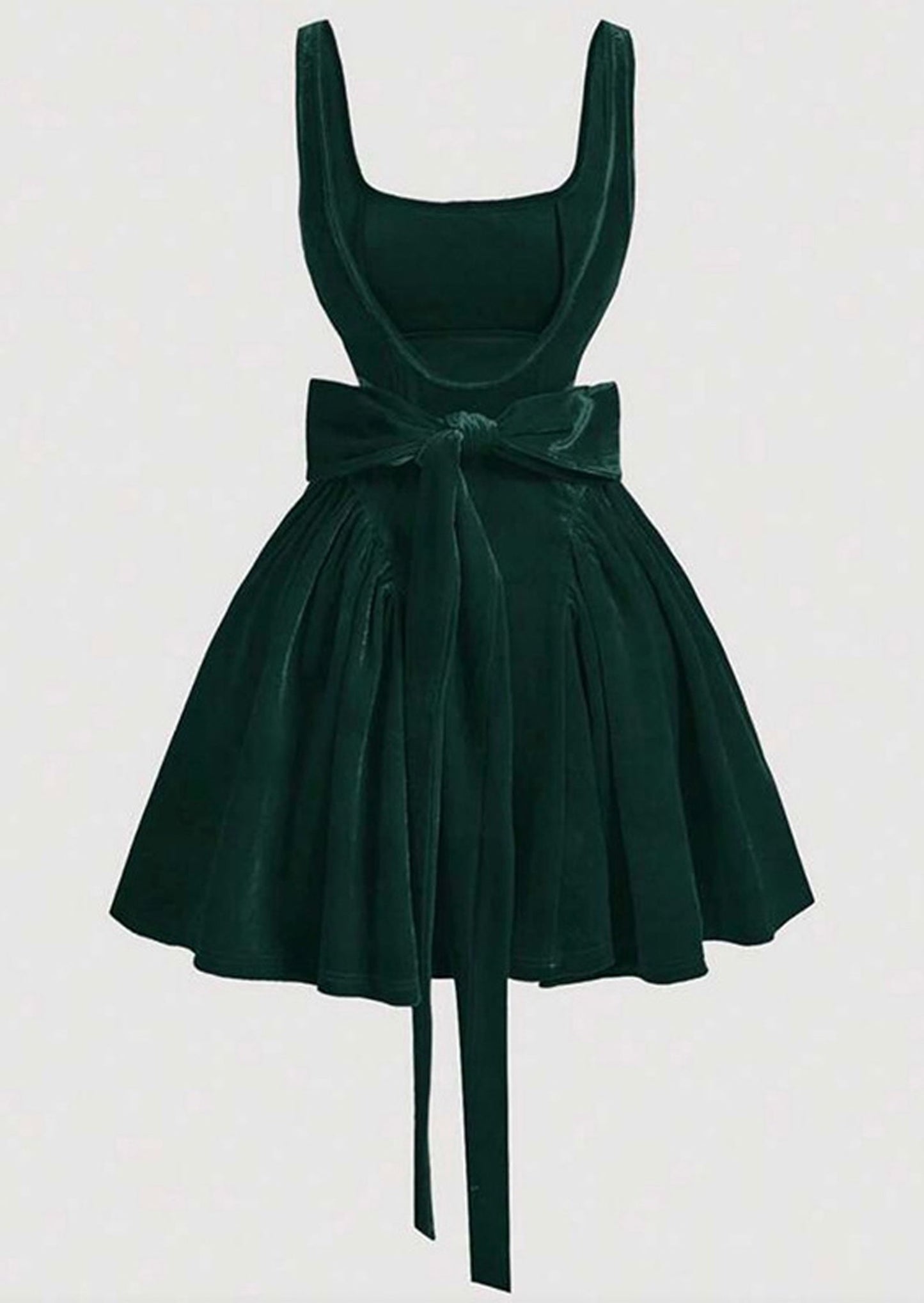 Velvet Square Neckline Backless Mini Dress