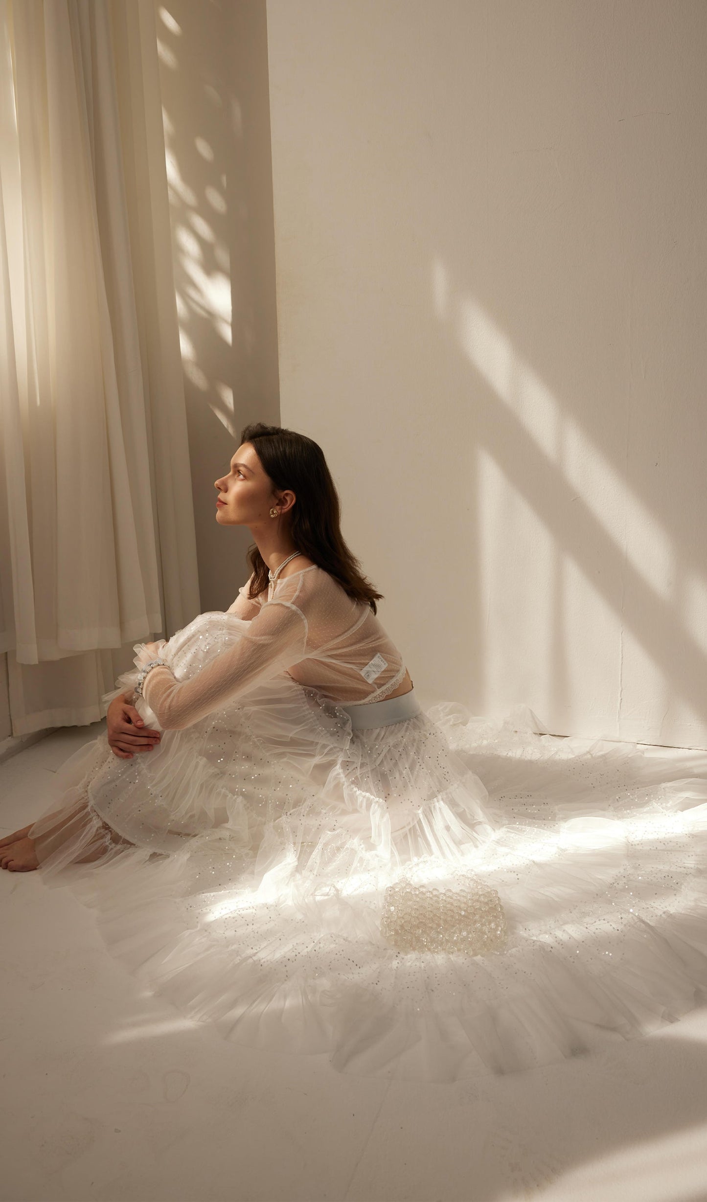 Lace Pleated Panel Skirt