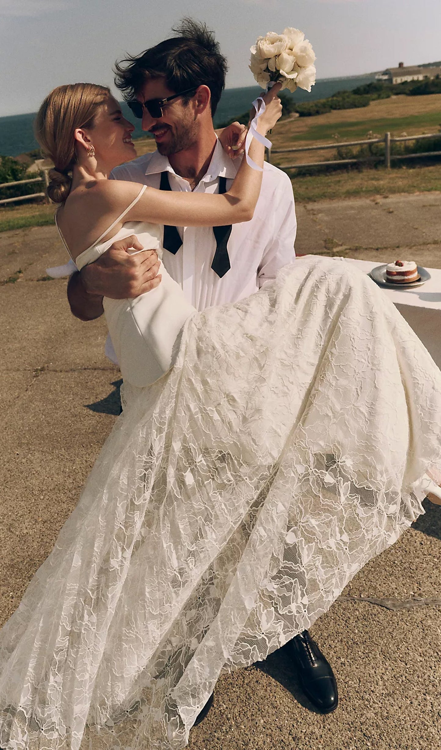 Bandeau Pleated Gown In White