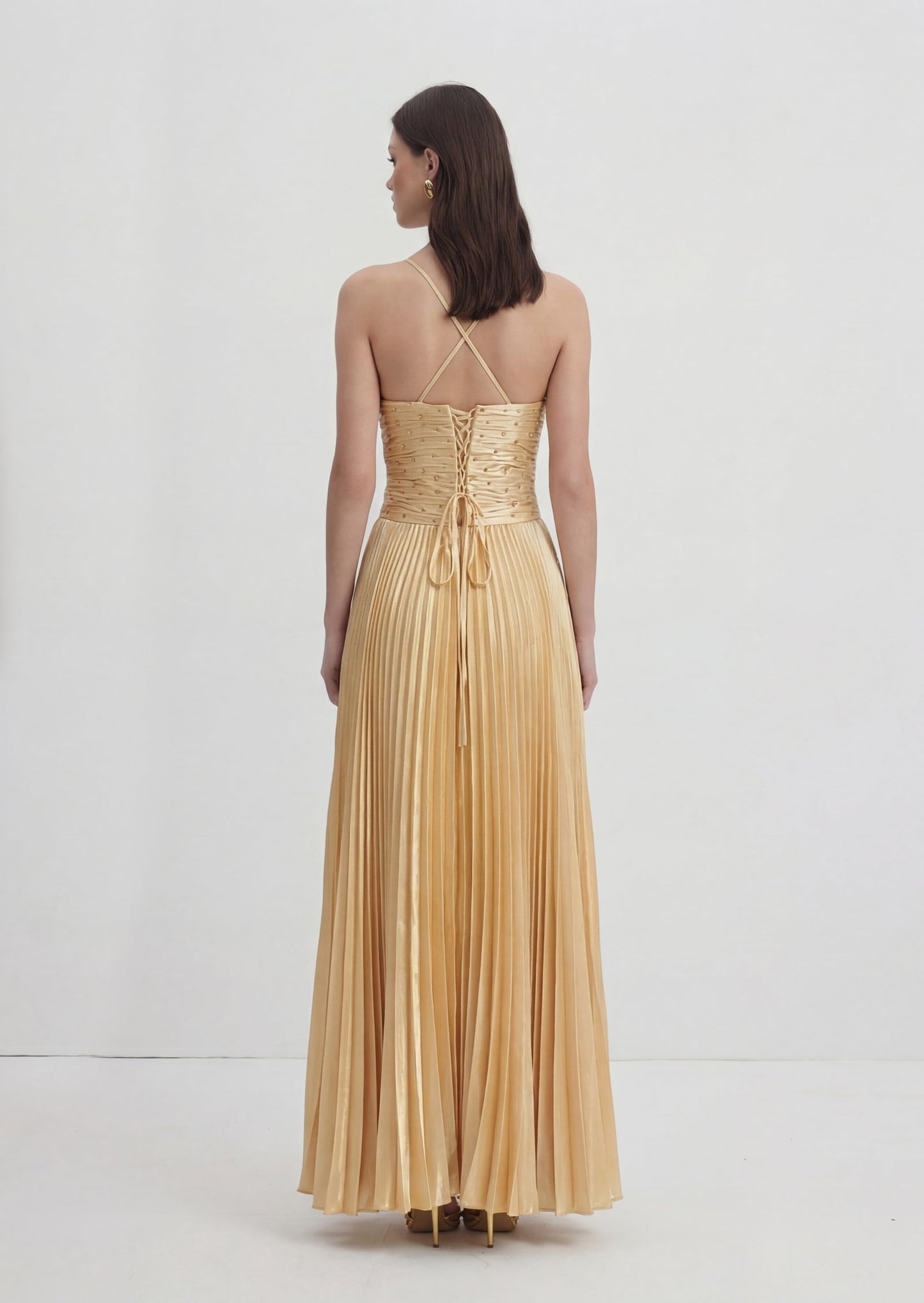 Noor Elegance Diamond Knot Maxi Dress
