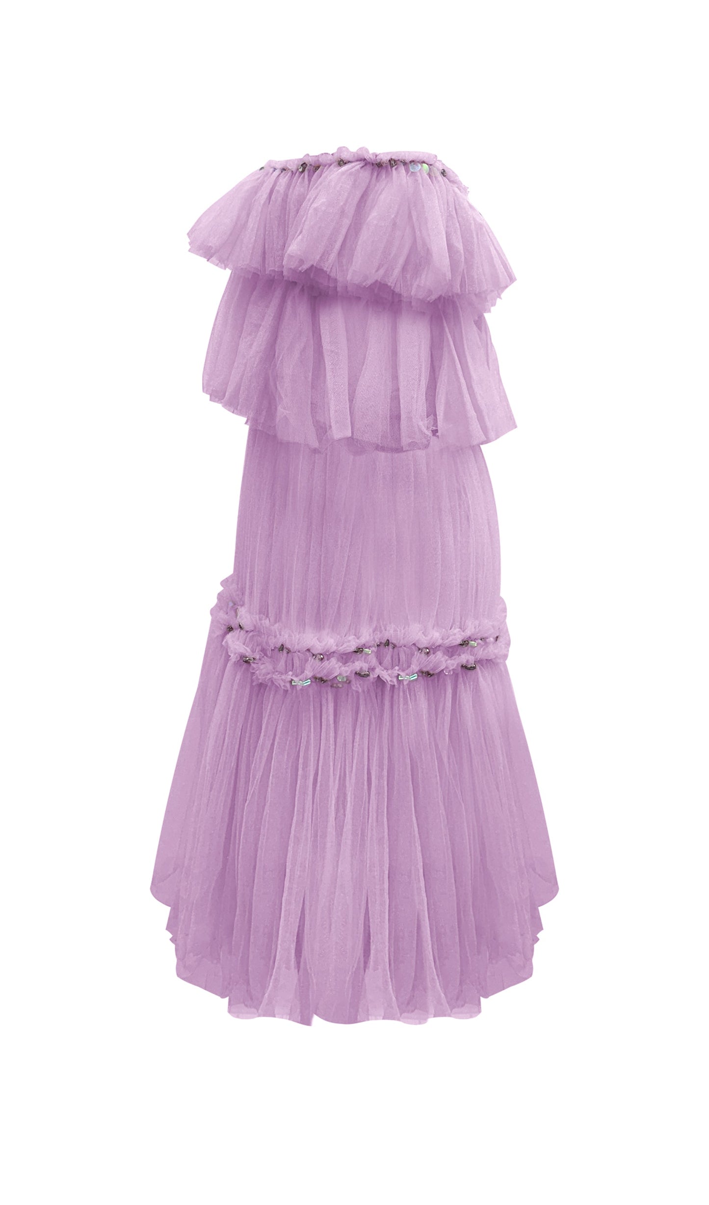 A Line Off Shoulder Layered Midi Dress