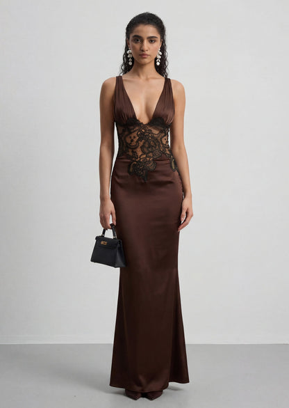Tianna Dress In Chocolate Brown