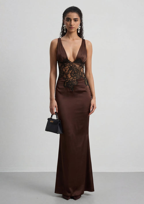Tianna Dress In Chocolate Brown