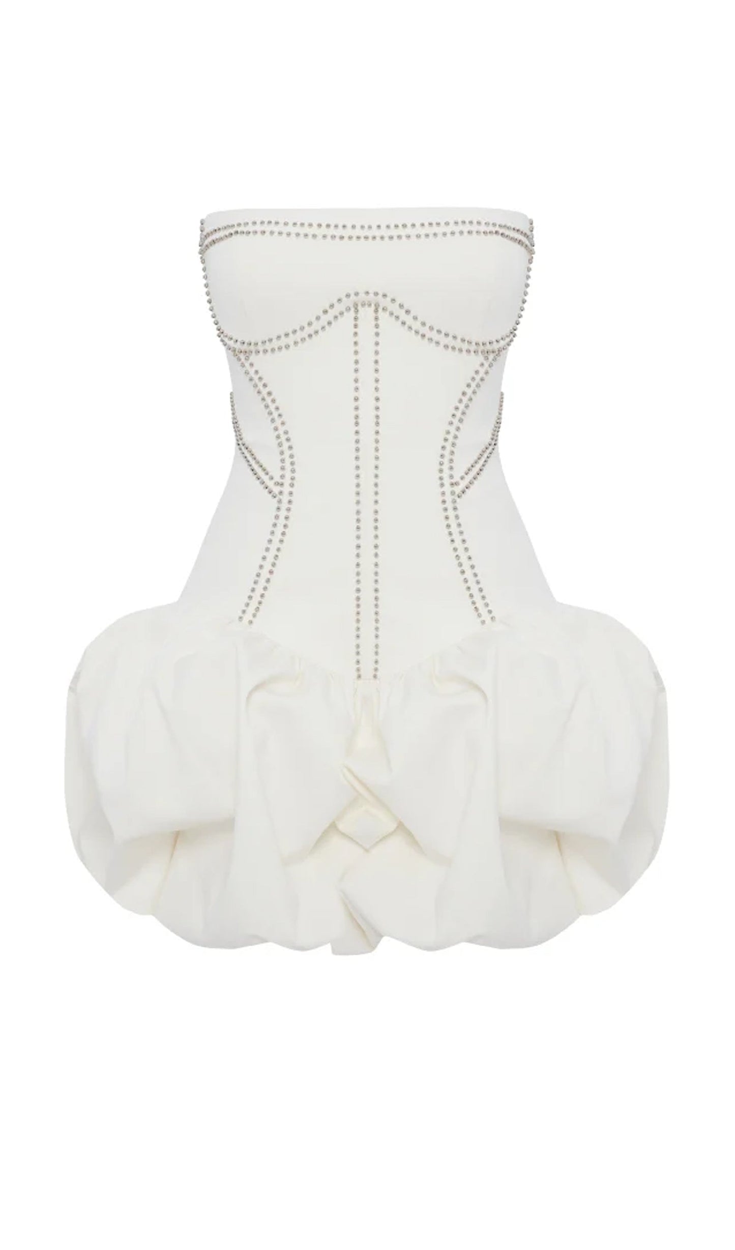 Gabardine Mini Dress In White