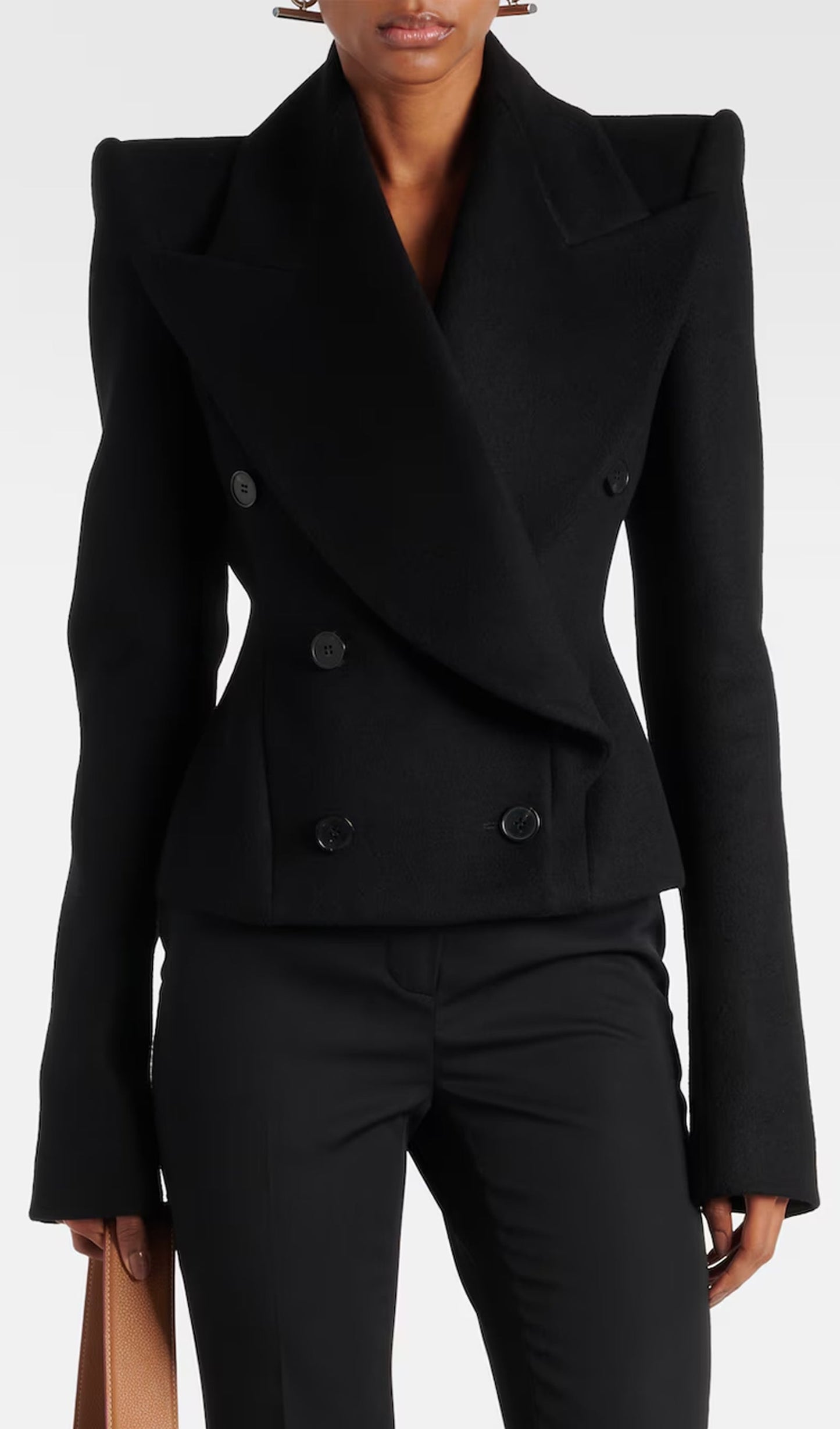 Double Breasted Wool And Cashmere Blazer