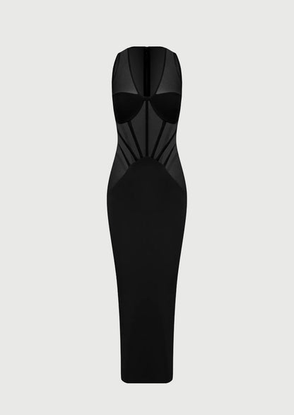 Sleeveless Black Corset Dress