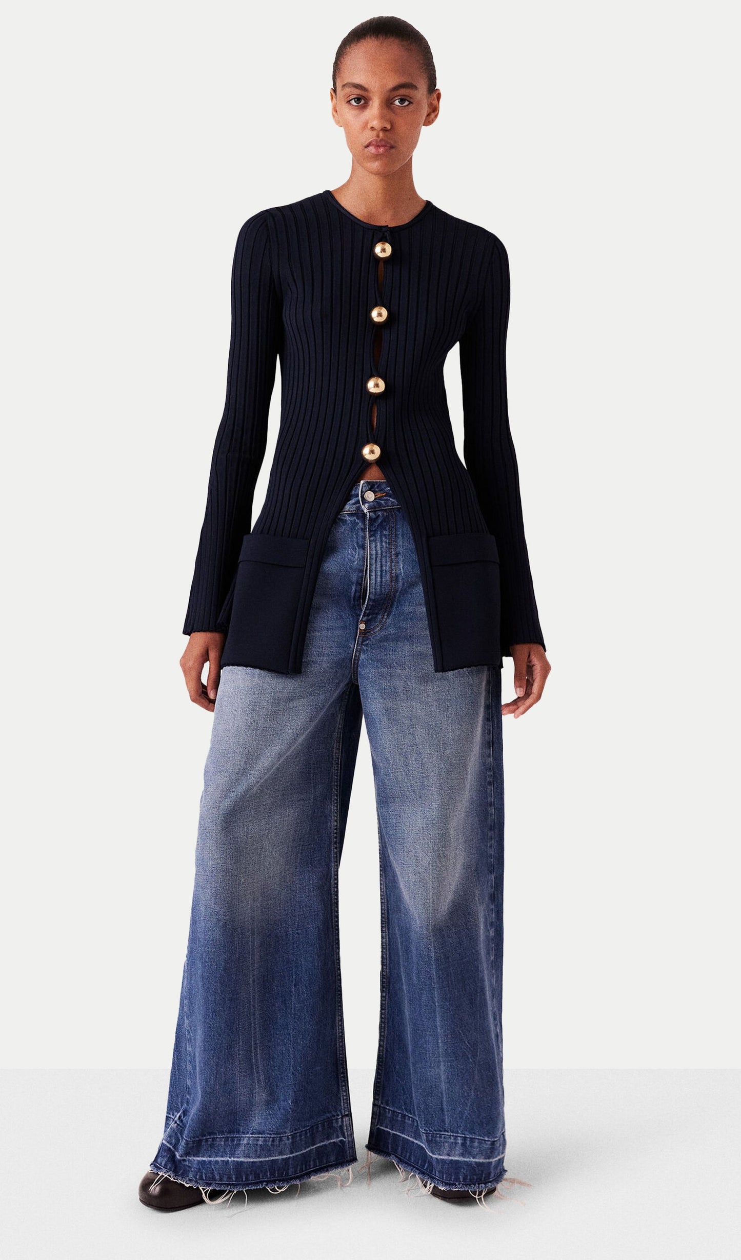 Ribbed Long Sleeve Cardigan