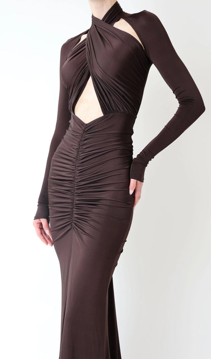Jersey Hollow Out Maxi Dress