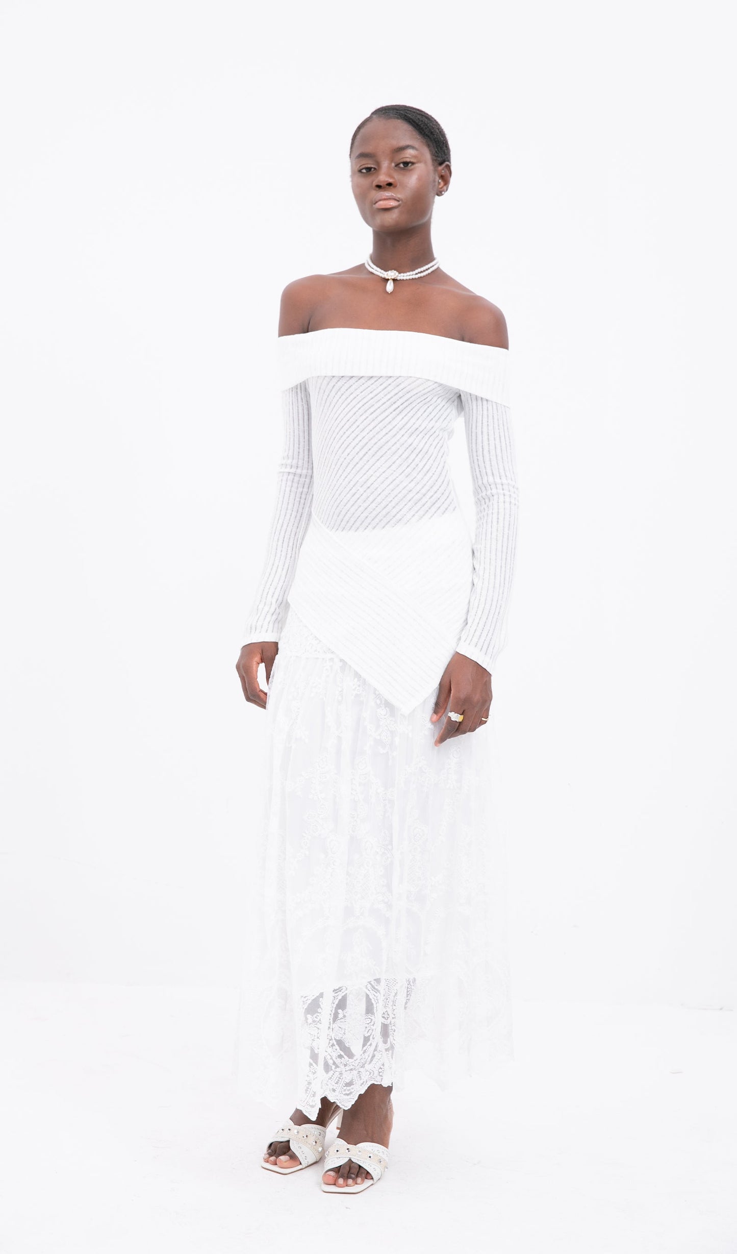 Trendy Asymmetrical Off Shoulder Top