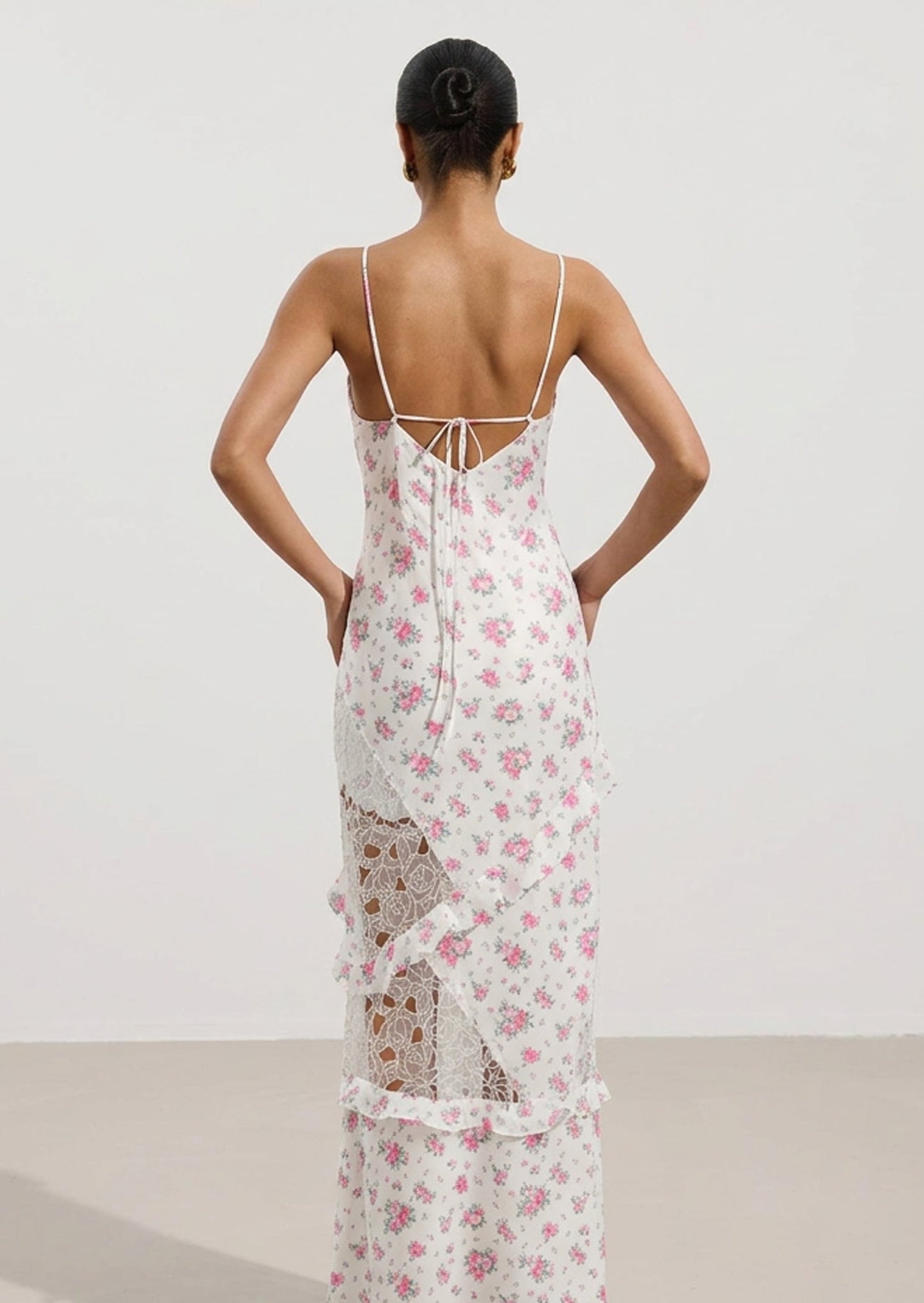 Josalyn Floral Hollow Out Maxi Dress