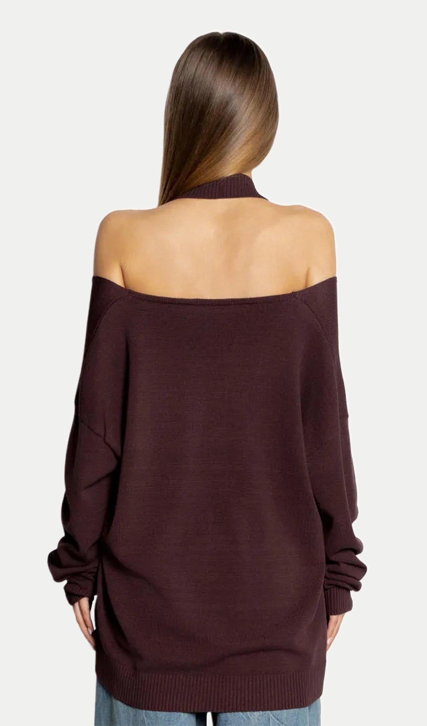 Halter Neck Off-Shoulder Sweater