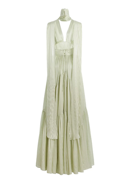 Ferrara Striped Satin Maxi Dress