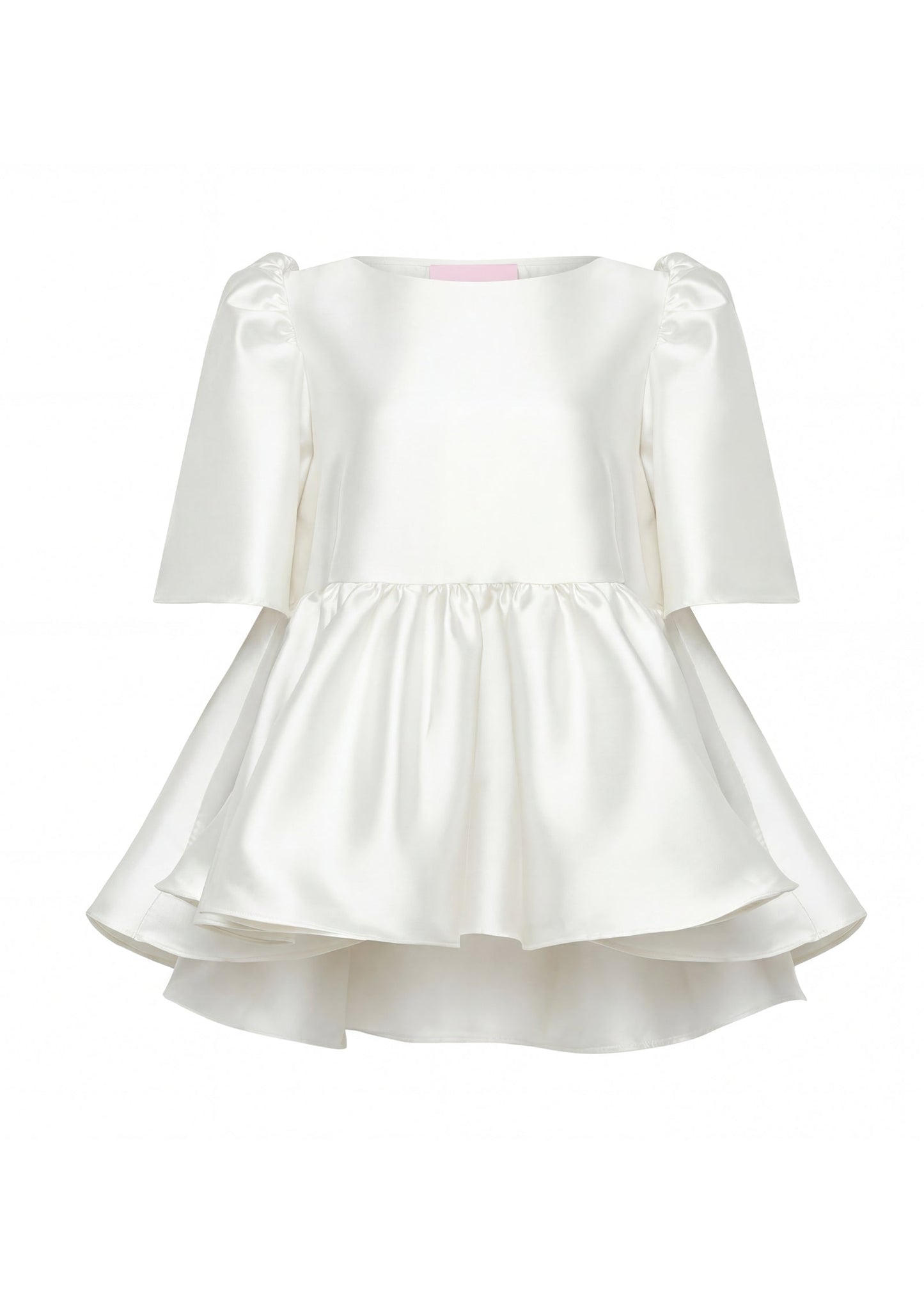 Puff Sleeve Ruffle Top In White