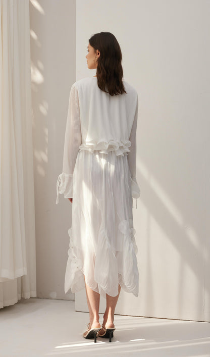 Butterfly Embellished Ruffled Top