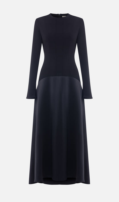 Trendy Knitted Satin Maxi Dress