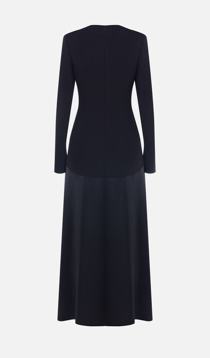 Trendy Knitted Satin Maxi Dress