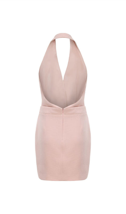 Halter Suit Mini Dress In Pink