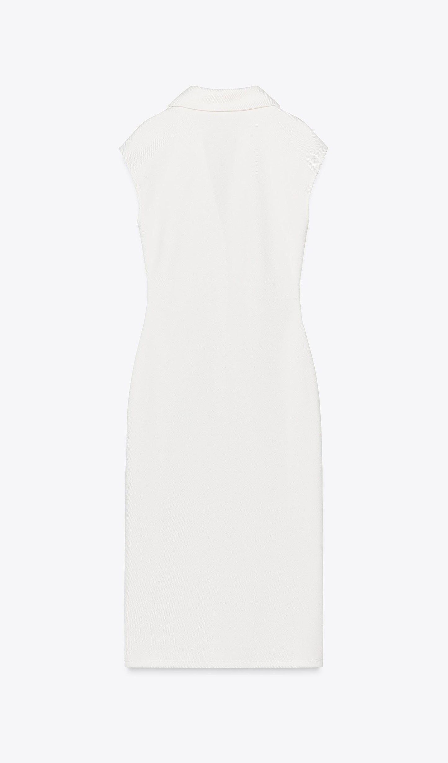 Solid Pique Shirt Midi Dress