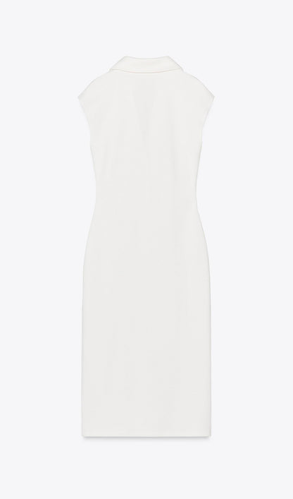 Solid Pique Shirt Midi Dress