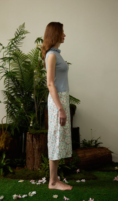 Ruched Collar Knited Top