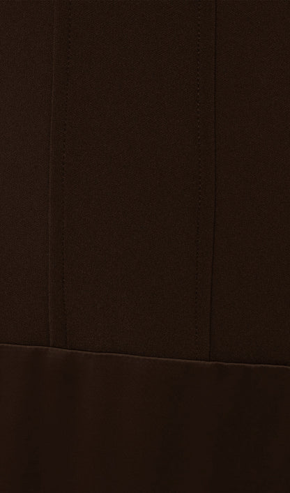 Knitted Satin Maxi Dress -Coffee