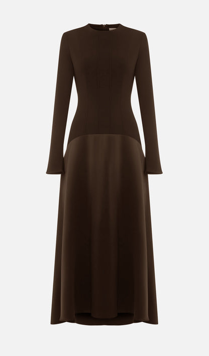 Trendy Knitted Satin Maxi Dress