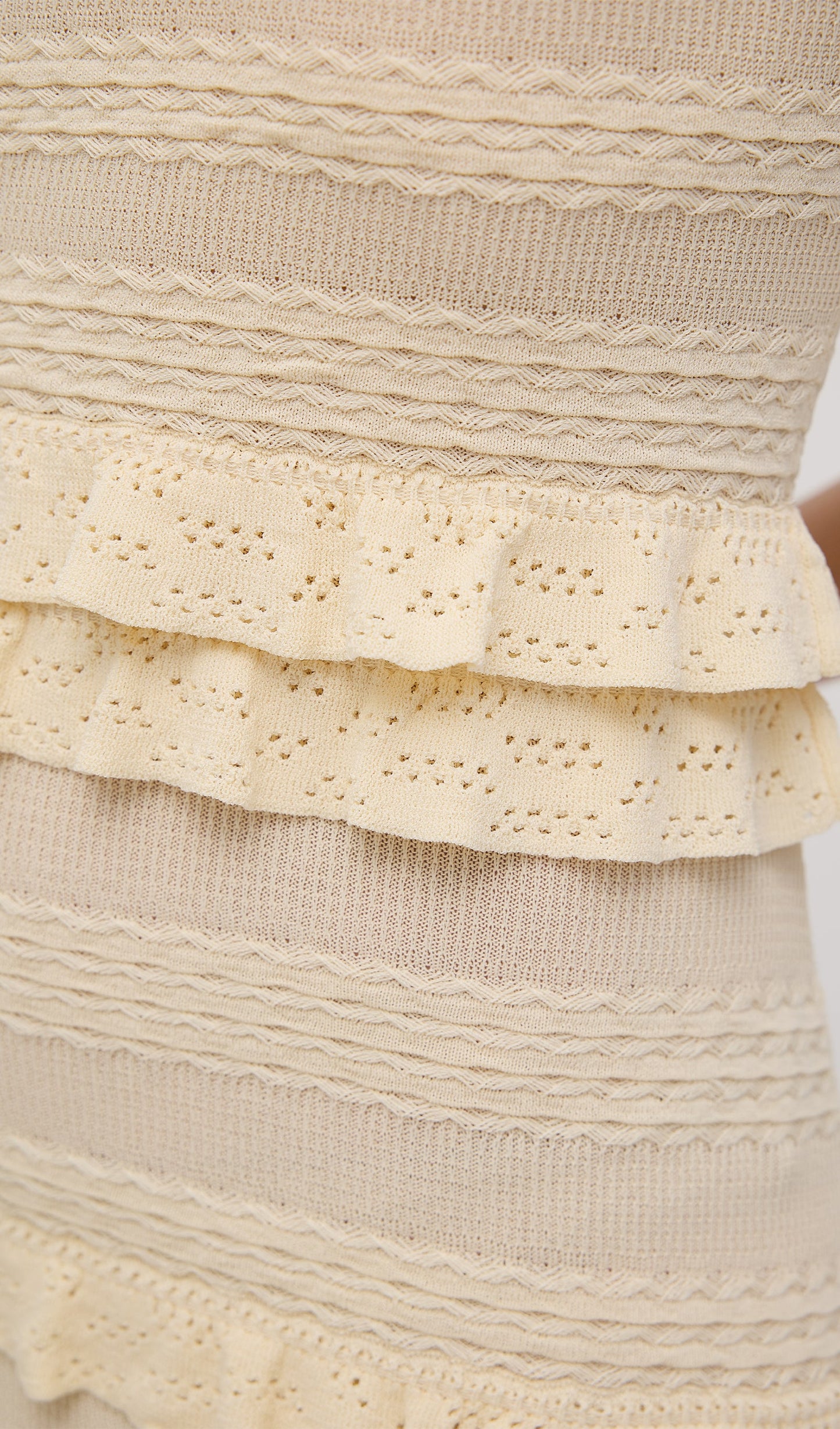 Solid Ruffled Knit Maxi Dress