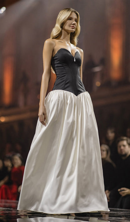 Corset Bodice Off Shoulder Maxi Dress